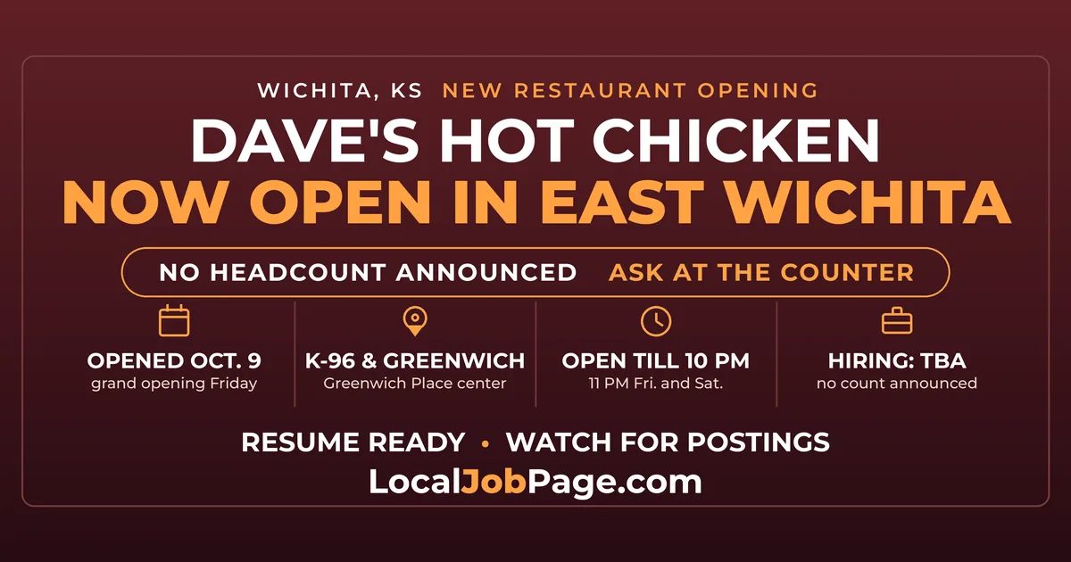 Dave's Hot Chicken Opens First Wichita Restaurant Near K-96 and Greenwich