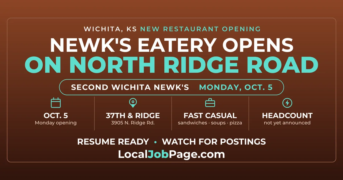 Newk's Eatery Opens Second Wichita Restaurant Oct. 5 on North Ridge Road