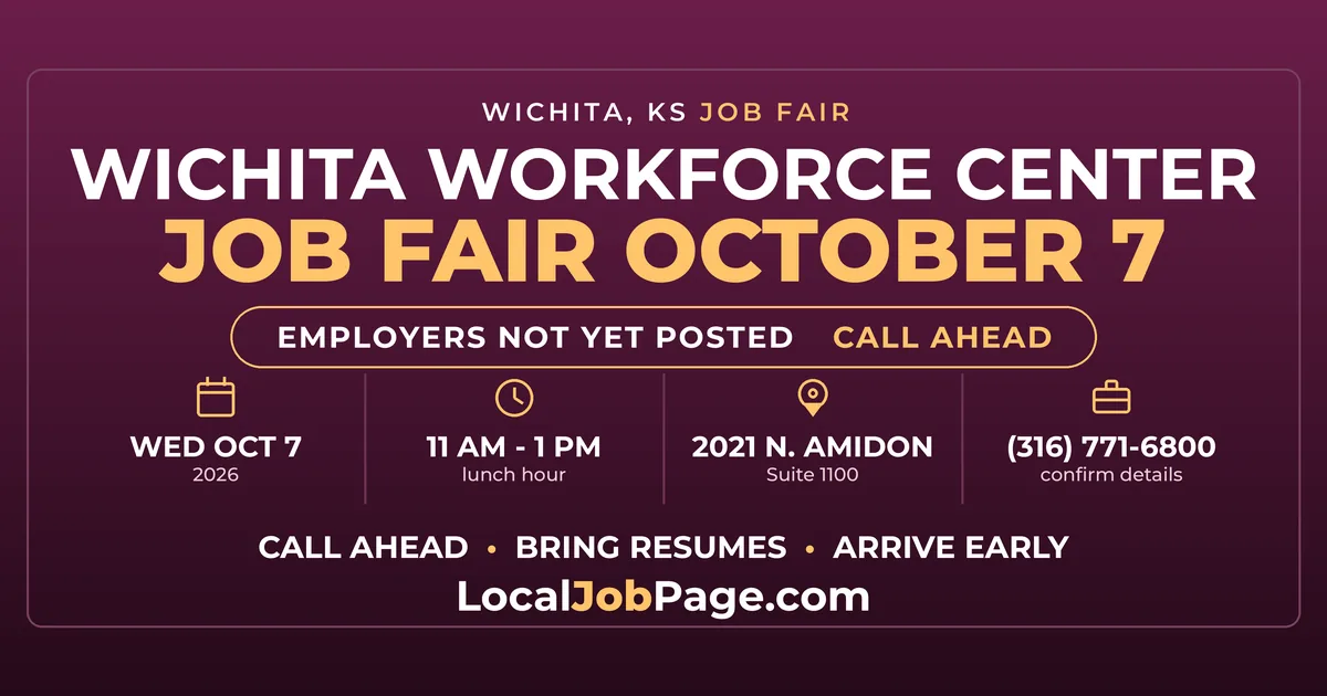 Wichita Workforce Center Job Fair Oct. 7: What to Know Before You Go